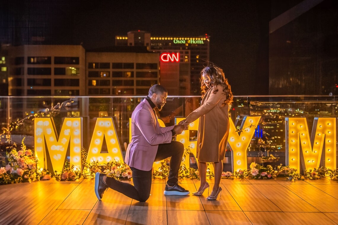 Atlanta Proposal Ideas on a rooftop
